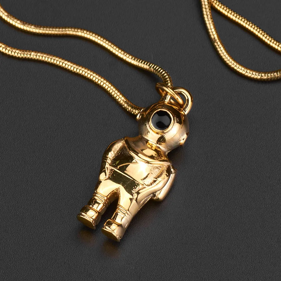 Hip-Hop Solid Color 304 Stainless Steel Plating 18K Gold Plated Men's Pendant Necklace