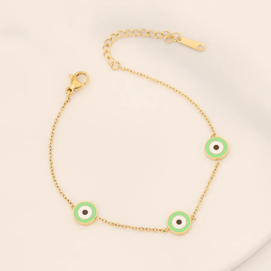 INS Style Eye Stainless Steel 18K Gold Plated Bracelets In Bulk