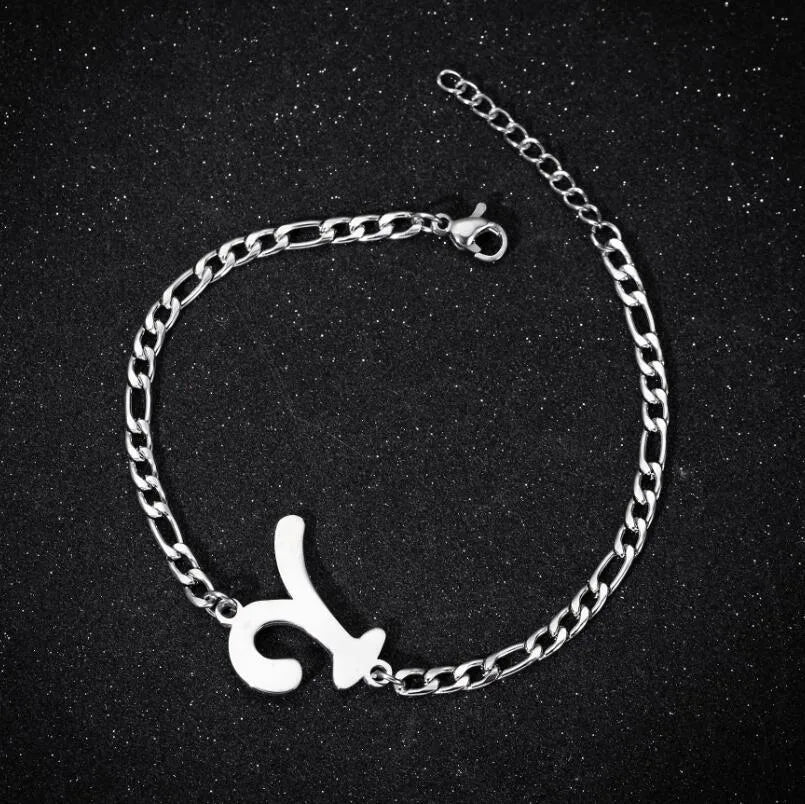 Fashion Letter 201 Stainless Steel 18K Gold Plated Bracelets In Bulk