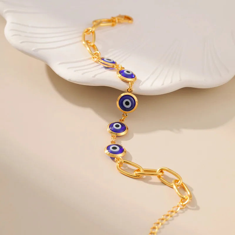 retro eye copper gold plated bracelets 1 piece