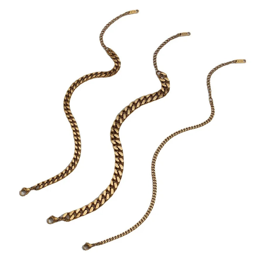 Fashion Geometric 304 Stainless Steel 18K Gold Plated Bracelets In Bulk