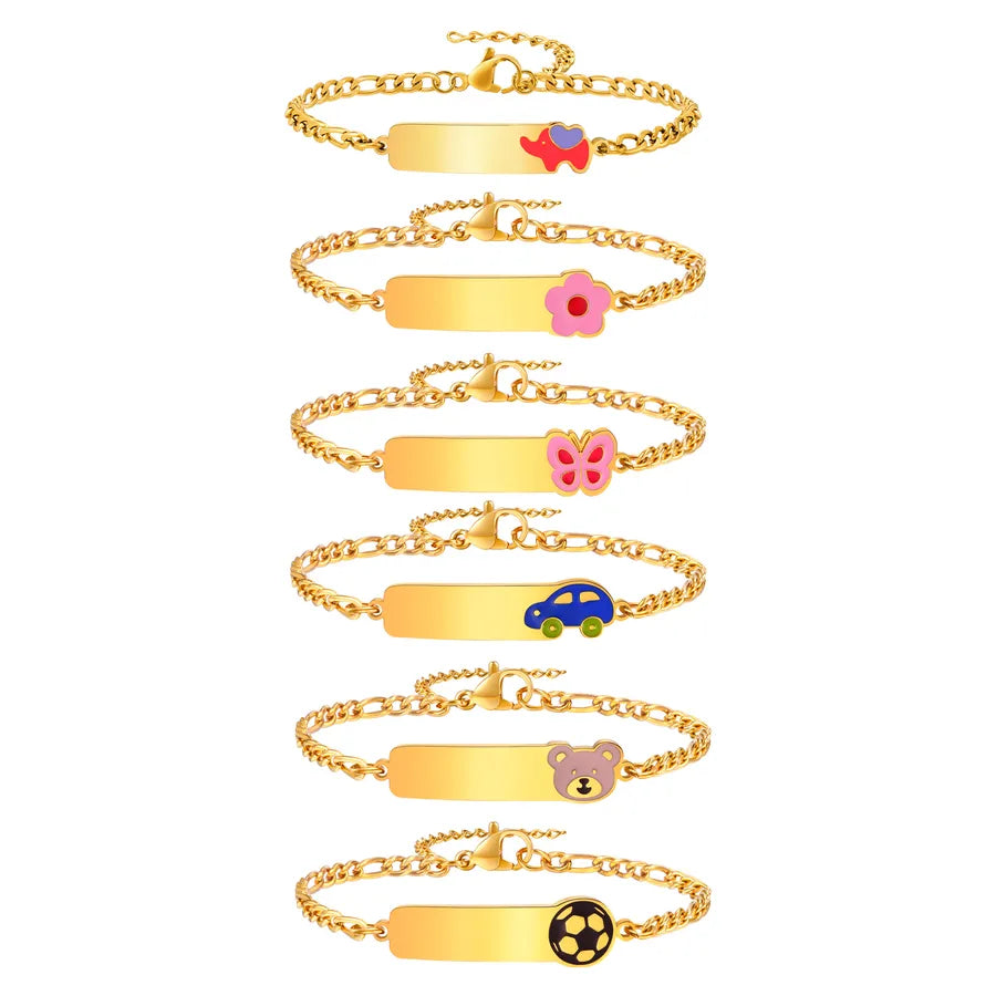 Basic Car Heart Shape Crown 304 Stainless Steel 18K Gold Plated Bracelets In Bulk