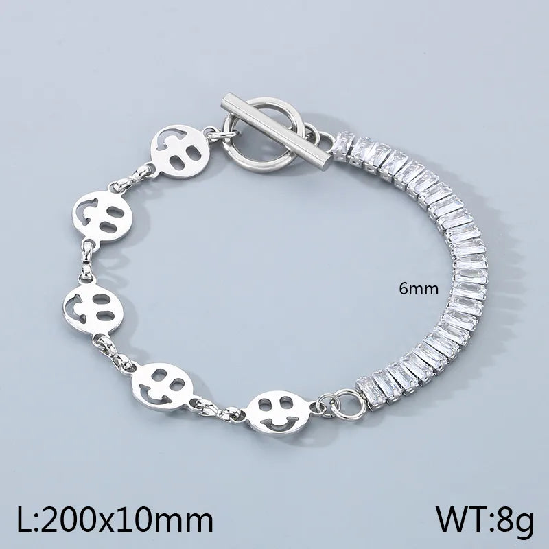 Simple Style Solid Color 304 Stainless Steel 18K Gold Plated Bracelets In Bulk