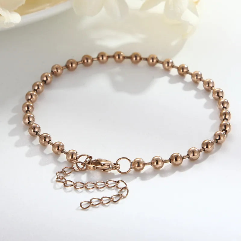 Simple Style Round Stainless Steel 18K Gold Plated Bracelets In Bulk