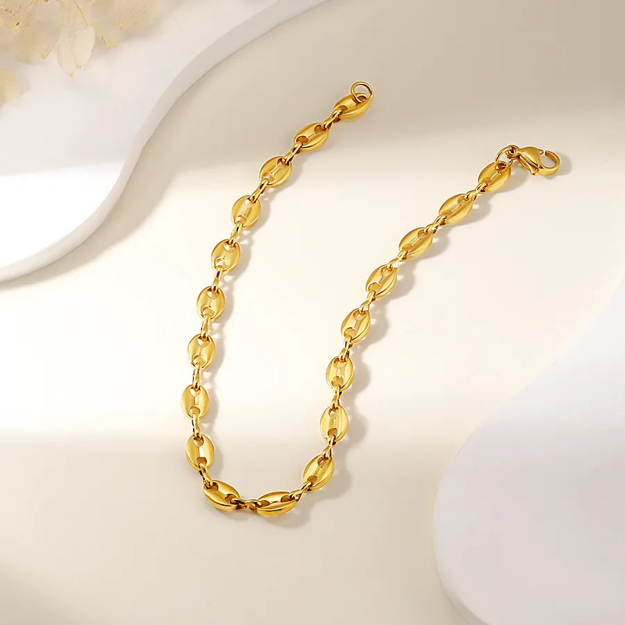 Simple Style Geometric 201 Stainless Steel 18K Gold Plated Bracelets In Bulk