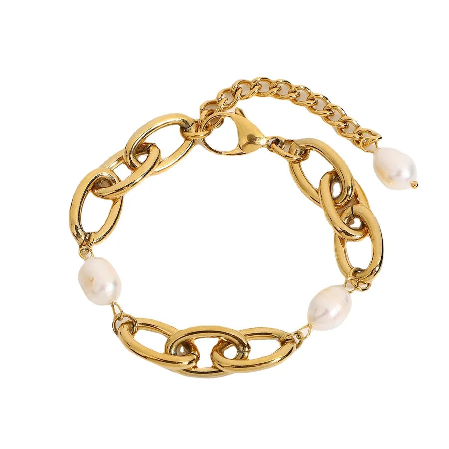 fashion geometric stainless steel gold plated bracelets