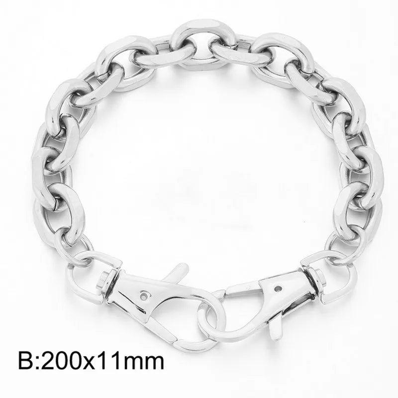 Simple Style Solid Color Titanium Steel 18K Gold Plated Bracelets In Bulk