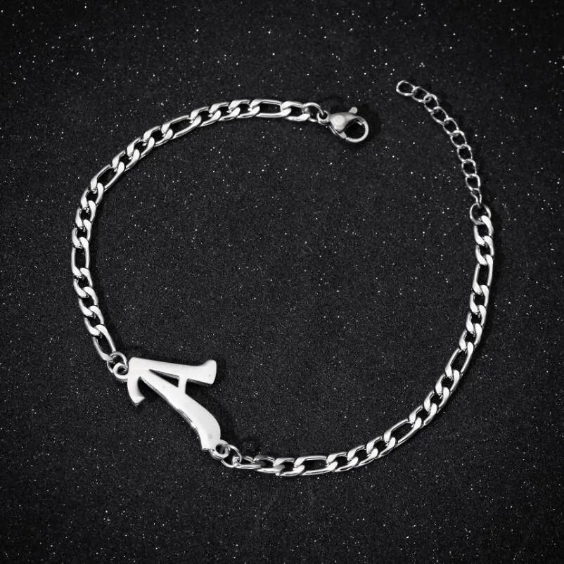 Fashion Letter 201 Stainless Steel 18K Gold Plated Bracelets In Bulk