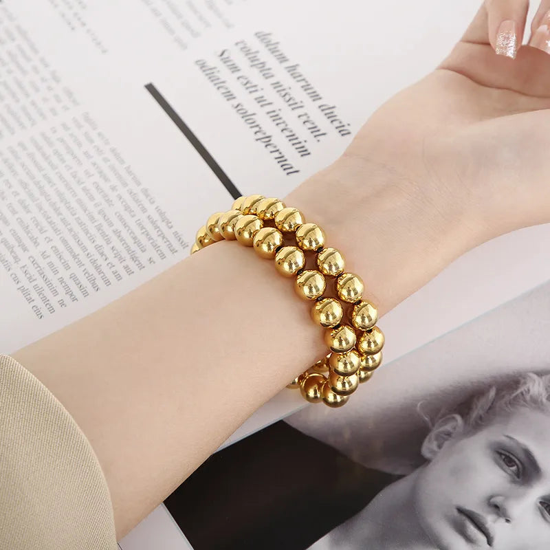 Casual Simple Style Geometric Stainless Steel 18K Gold Plated Bracelets In Bulk