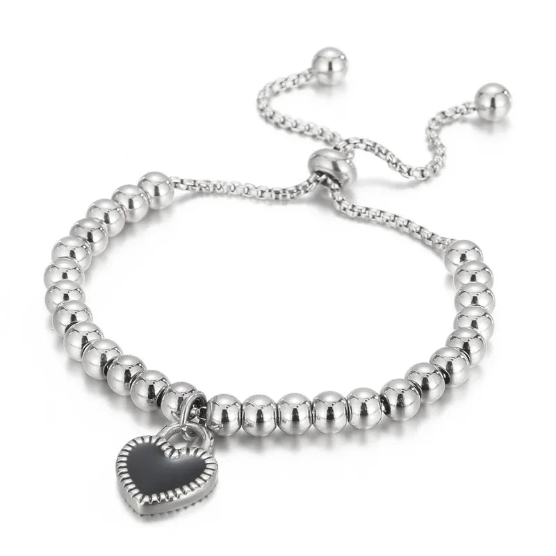 Sweet Heart Shape Titanium Steel 18K Gold Plated Bracelets In Bulk