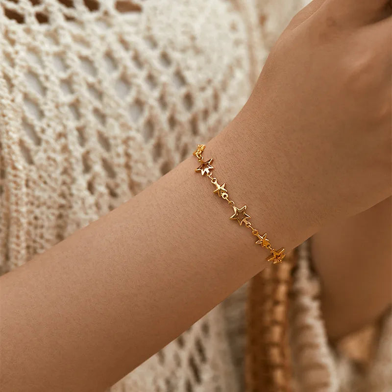 lady star copper plating 18k gold plated bracelets
