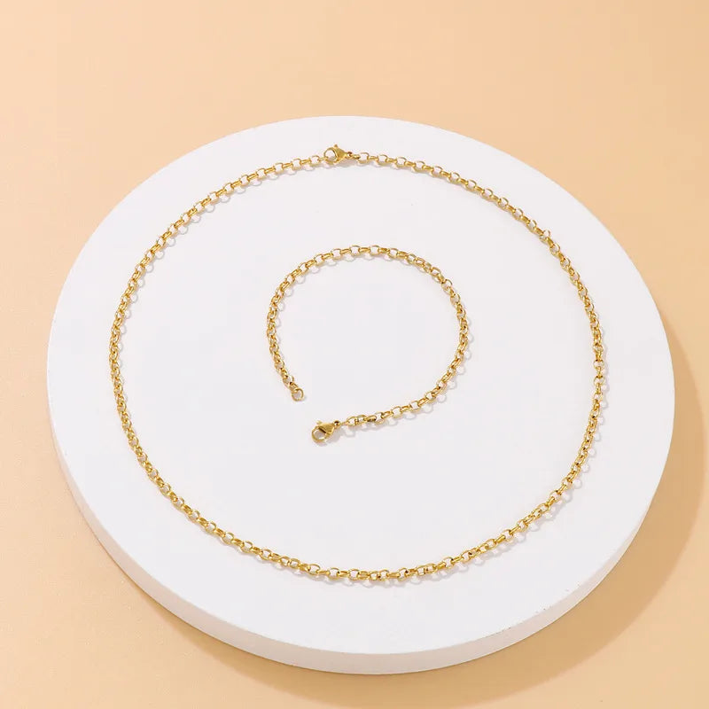 Fashion Geometric Titanium Steel 18K Gold Plated Bracelets In Bulk