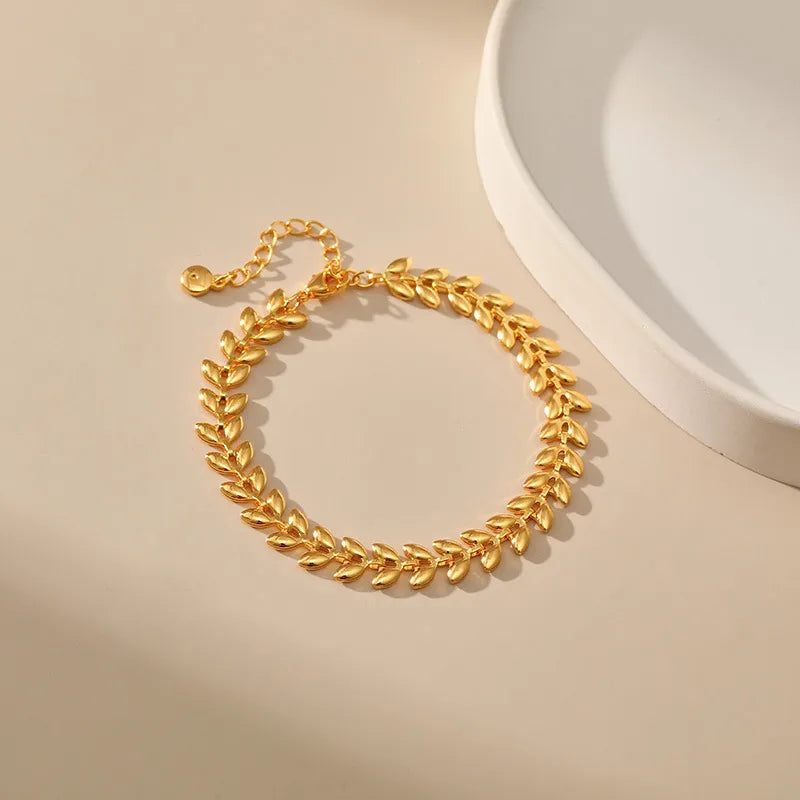 ig style grain copper plating 18k gold plated bracelets