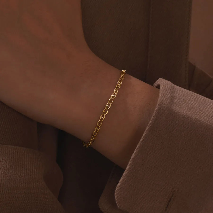 IG Style Geometric 201 Stainless Steel 18K Gold Plated Bracelets In Bulk