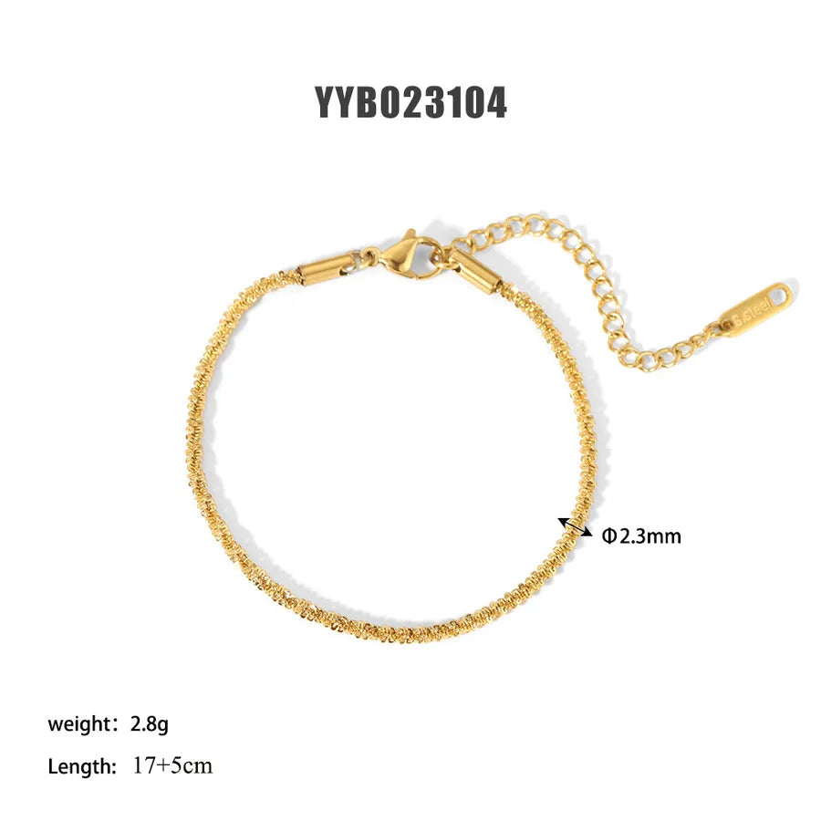 Modern Style Geometric 201 Stainless Steel 18K Gold Plated Bracelets In Bulk