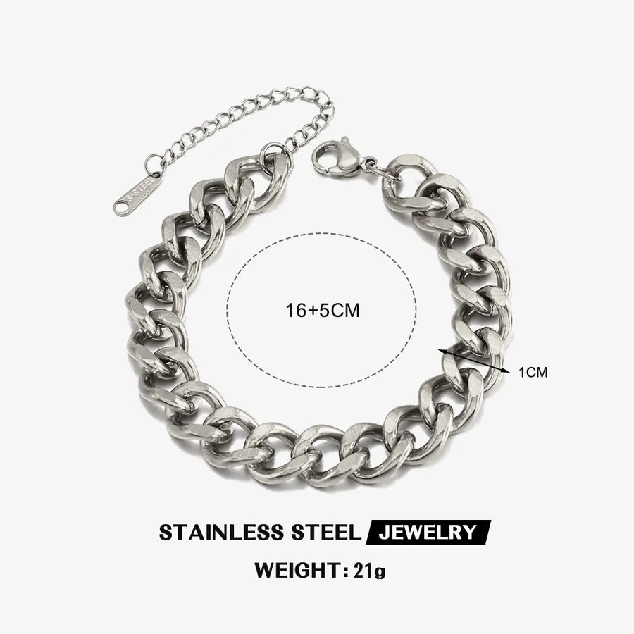 Rock Streetwear Geometric 304 Stainless Steel 18K Gold Plated Bracelets In Bulk