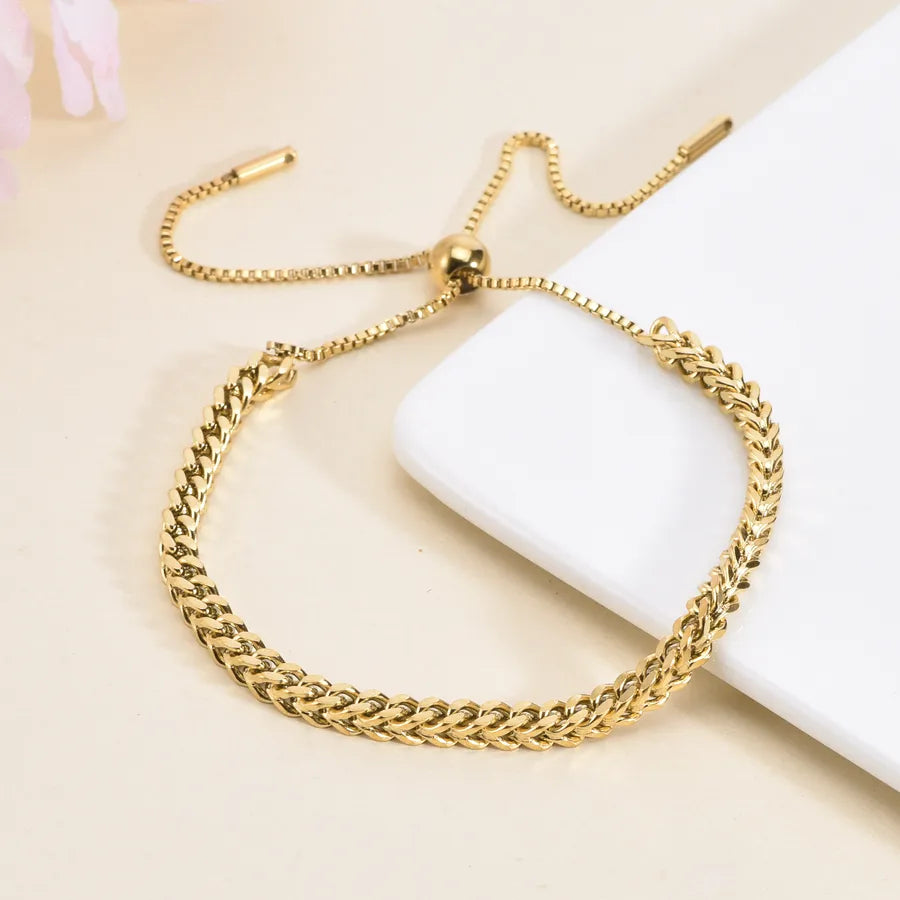 Sweet Geometric Titanium Steel 18K Gold Plated Bracelets In Bulk