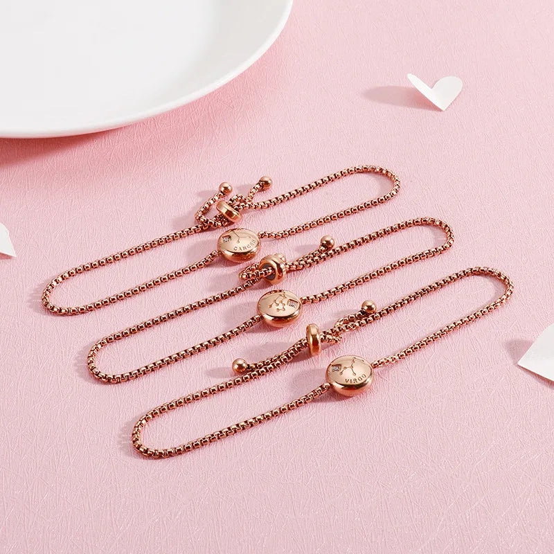 Constellation Titanium Steel 18K Gold Plated Bracelets In Bulk
