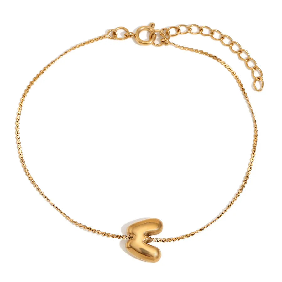 Simple Style Letter 304 Stainless Steel 18K Gold Plated  Bracelets In Bulk