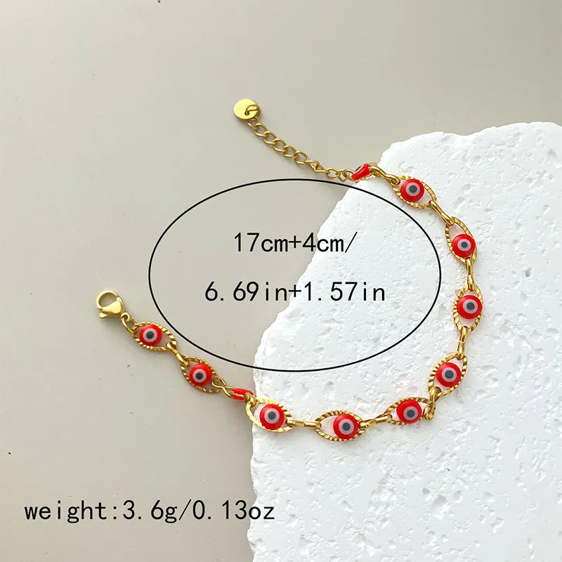 Vacation Devil's Eye 304 Stainless Steel 14K Gold Plated Bracelets In Bulk