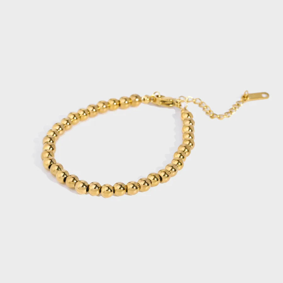 Classic Style Round 201 Stainless Steel 18K Gold Plated Bracelets In Bulk