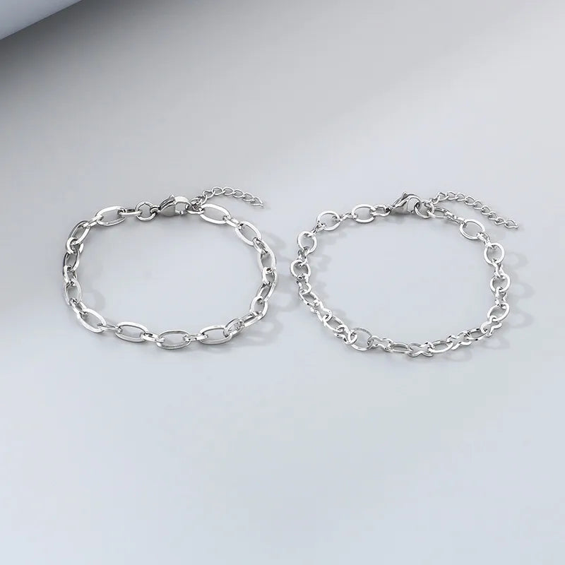 Simple Style Geometric 304 Stainless Steel 18K Gold Plated  Bracelets In Bulk