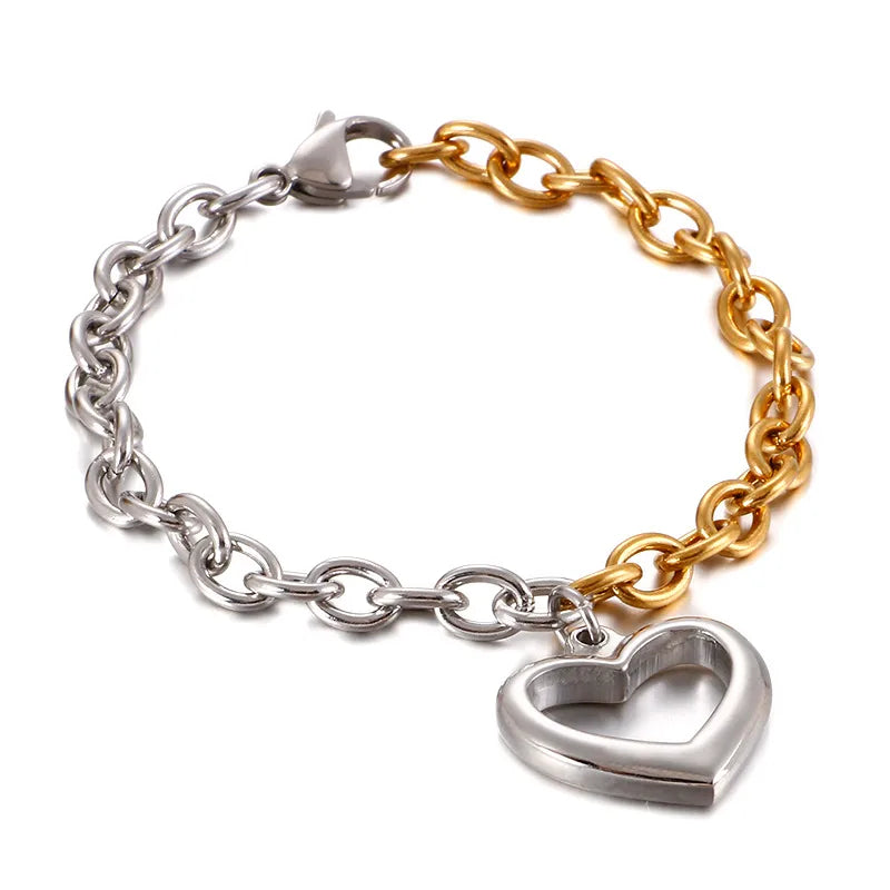 Heart Titanium Steel 18K Gold Plated Bracelets In Bulk