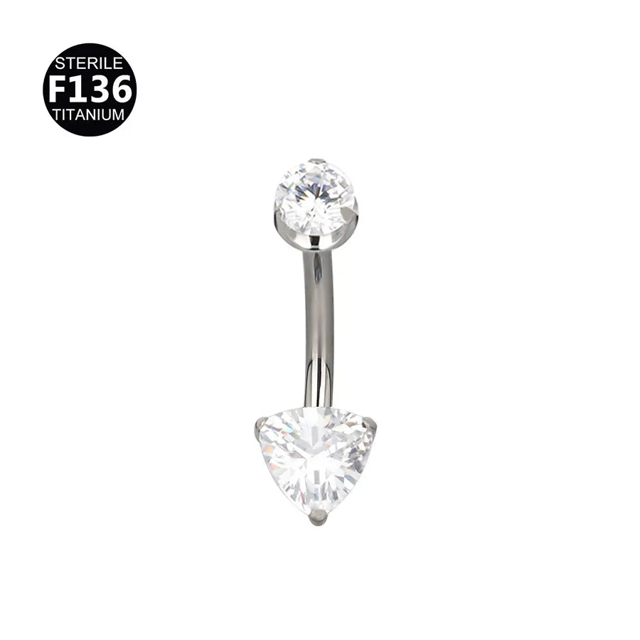 Gold Titanium Navel Piercing Belly Button Ring Screw Innel Thread Design Eye Shape Fashionable Body Jewelry For Men And Women