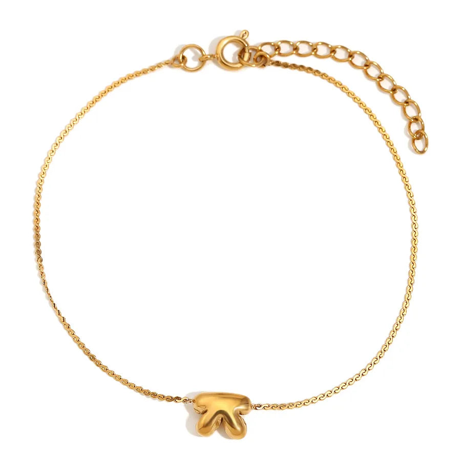 Simple Style Letter 304 Stainless Steel 18K Gold Plated  Bracelets In Bulk