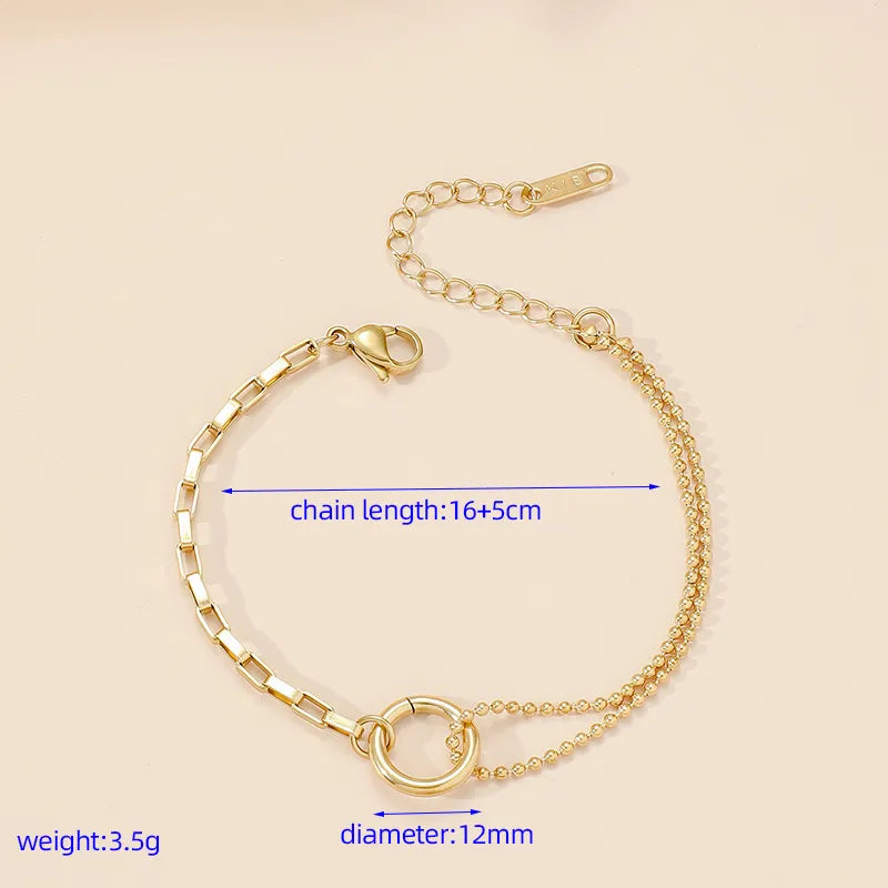 Artistic Circle Titanium Steel 18K Gold Plated Bracelets In Bulk