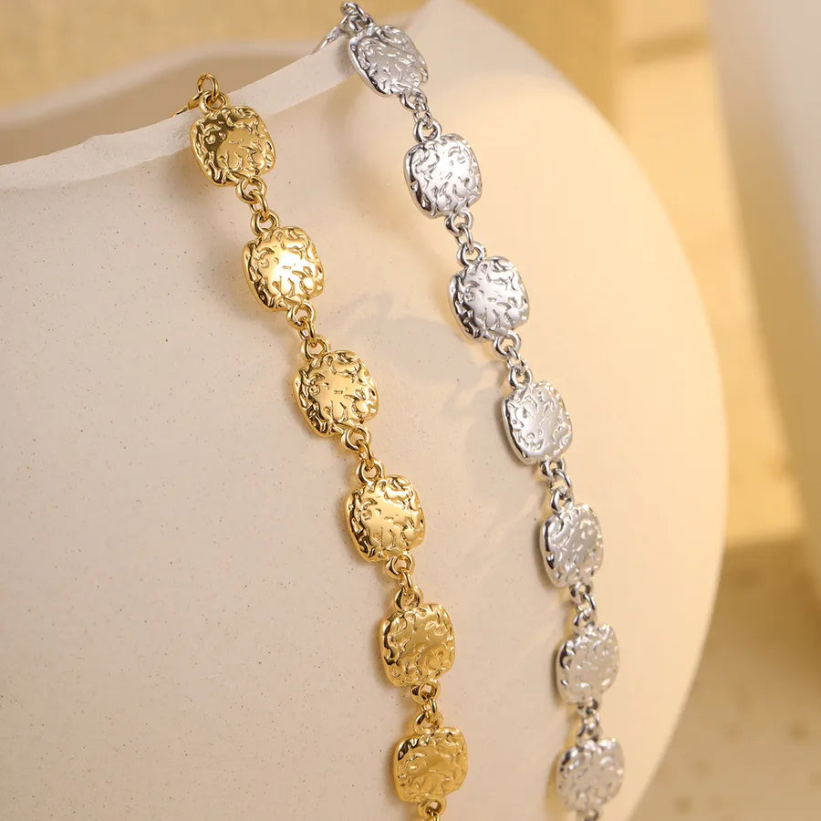 Simple Style Square 304 Stainless Steel 18K Gold Plated  Bracelets In Bulk