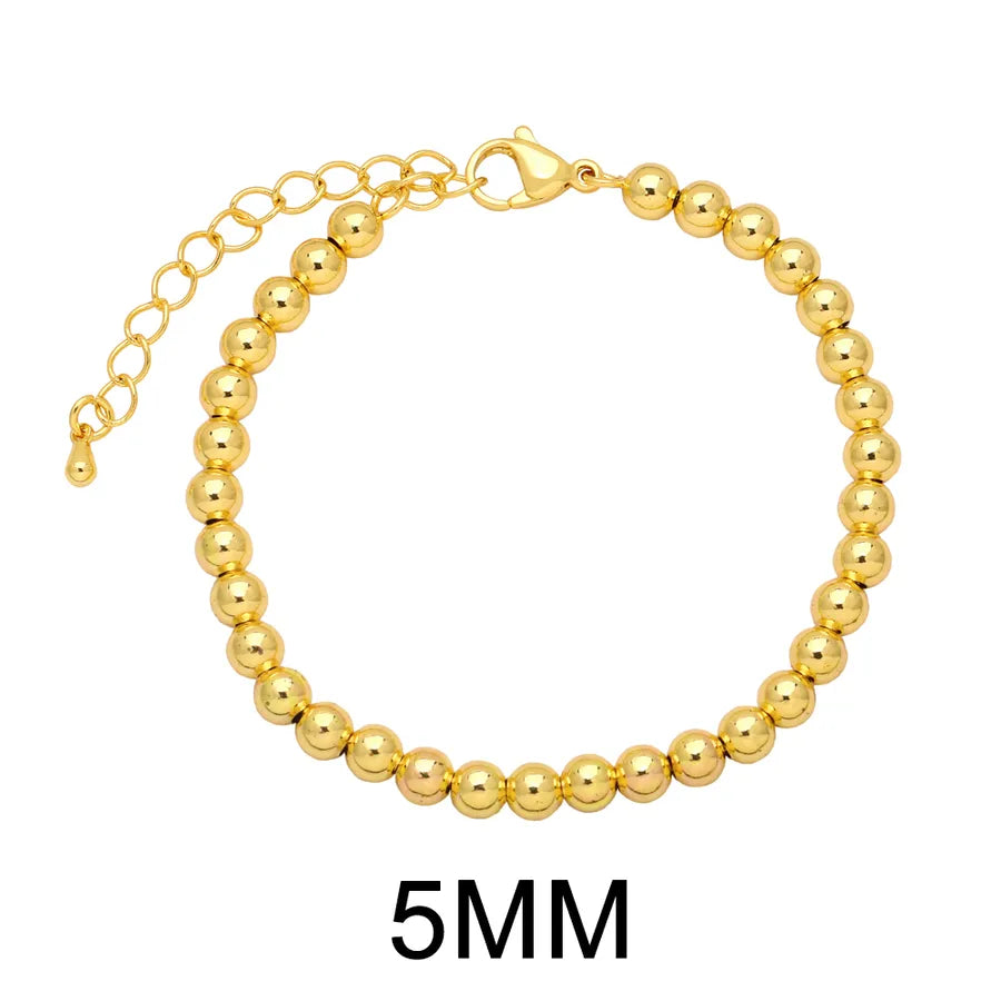 fashion round copper 18k gold plated bracelets in bulk