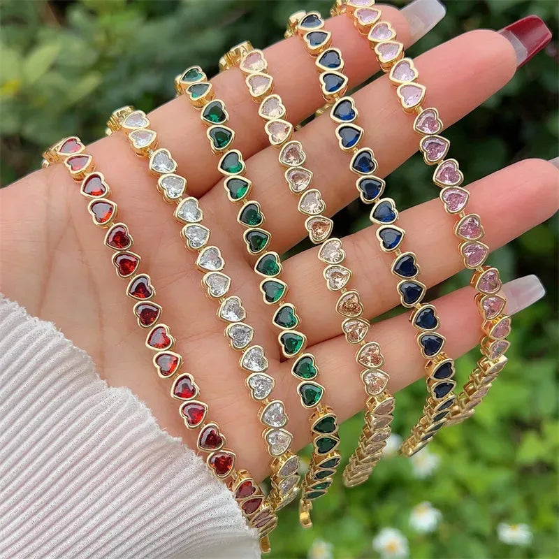 elegant cute shiny flower copper plating inlay zircon 18k gold plated bracelets