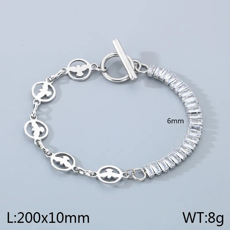 Simple Style Solid Color 304 Stainless Steel 18K Gold Plated Bracelets In Bulk