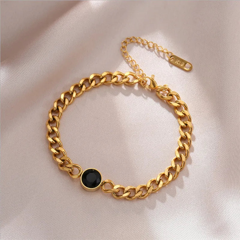 Geometric 304 Stainless Steel 18K Gold Plated Bracelets In Bulk
