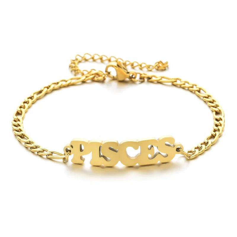 fashion letter stainless steel gold plated bracelets