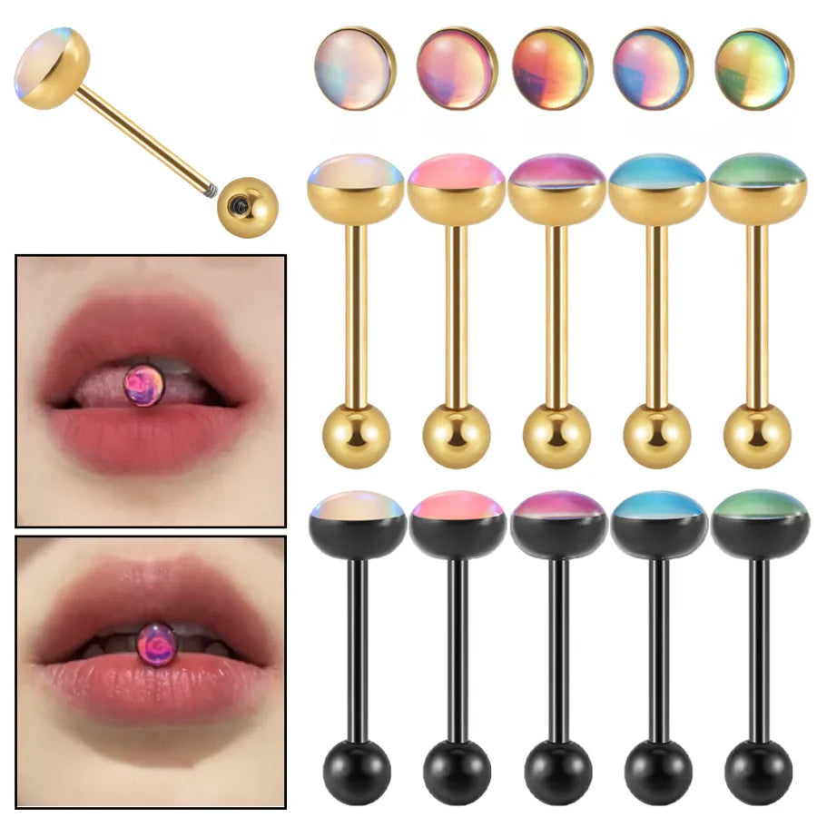 1 Piece Tongue Rings Casual Vacation Tropical Geometric 304 Stainless Steel Plating Resin 18K Gold Plated Tongue Rings
