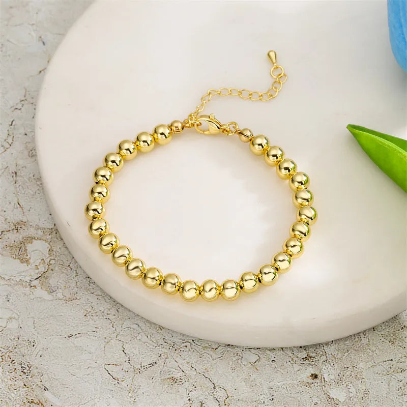 simple style round copper gold plated bracelets in bulk