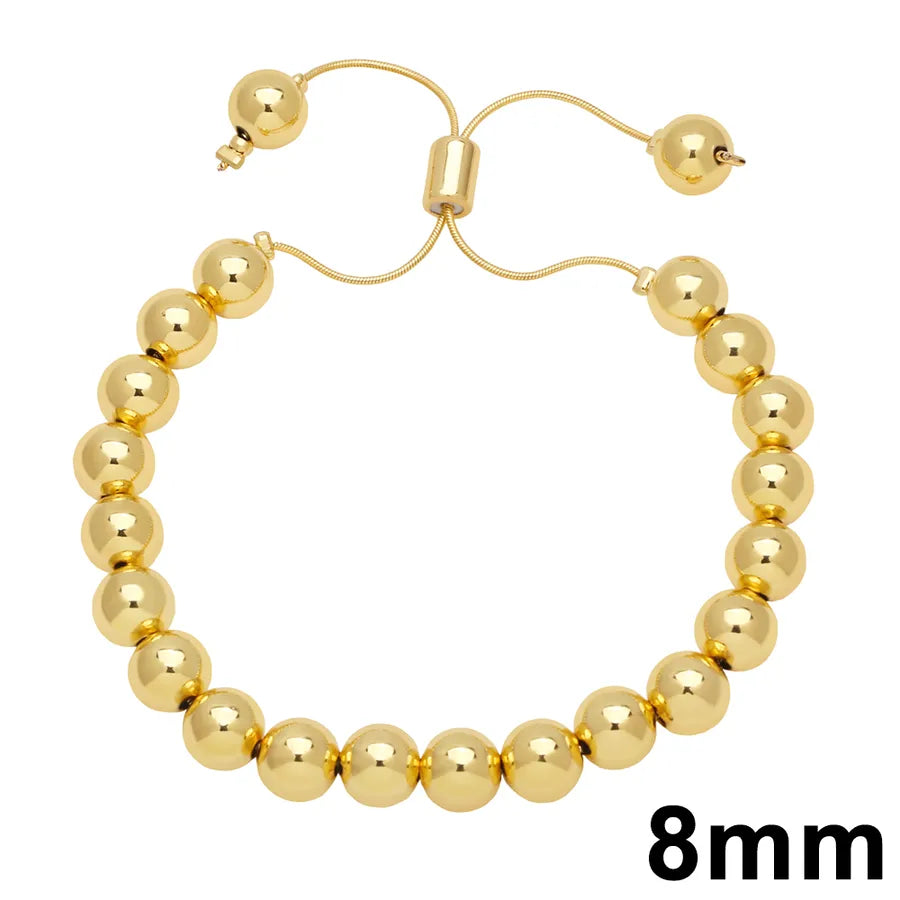 simple style solid color copper plating 18k gold plated bracelets