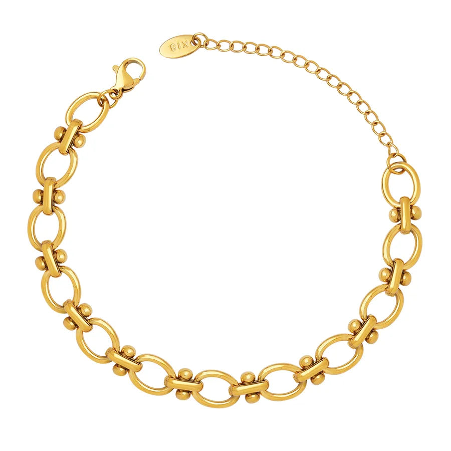 Simple Style Geometric Titanium Steel 18K Gold Plated Bracelets In Bulk