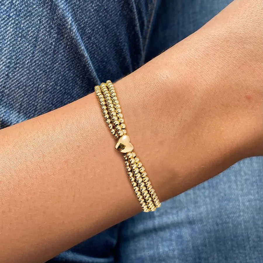 ig style heart shape copper 18k gold plated bracelets in bulk