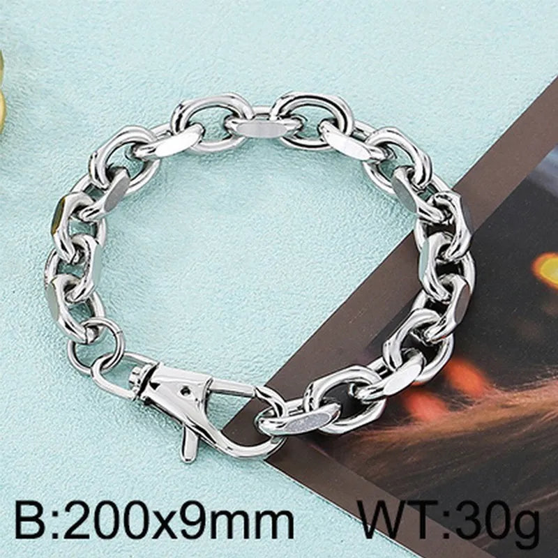 Simple Style Solid Color Titanium Steel 18K Gold Plated Bracelets In Bulk