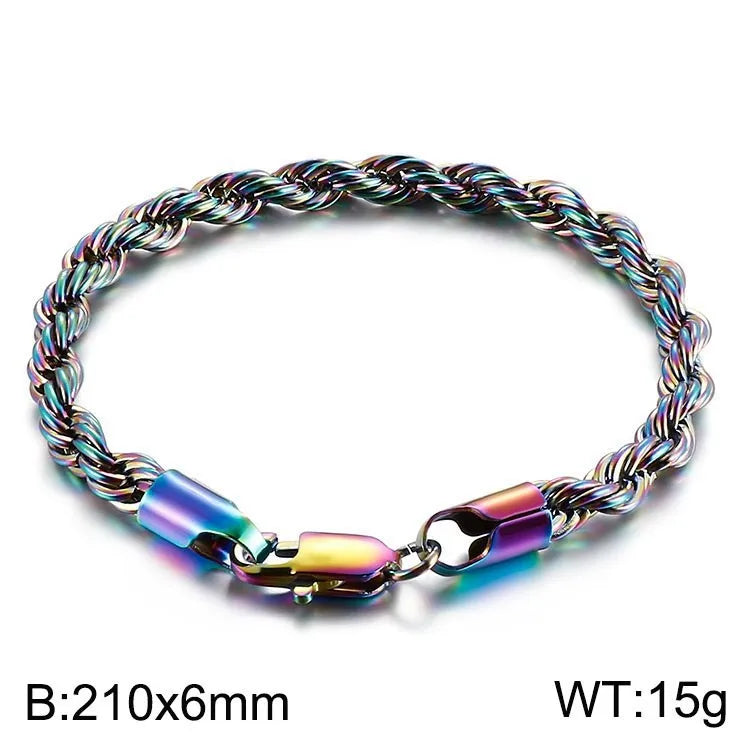 Simple Style Twist Stainless Steel 18K Gold Plated Bracelets In Bulk