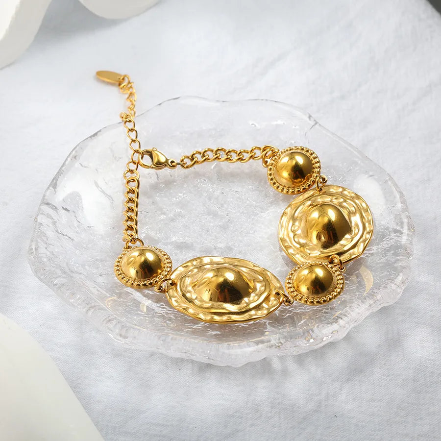 Simple Style Geometric 304 Stainless Steel 18K Gold Plated  Bracelets In Bulk