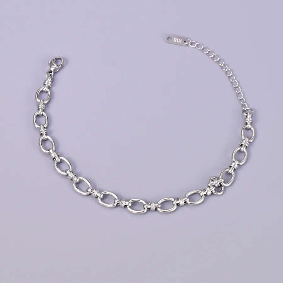 Elegant Simple Style Geometric 304 Stainless Steel 18K Gold Plated  Bracelets In Bulk