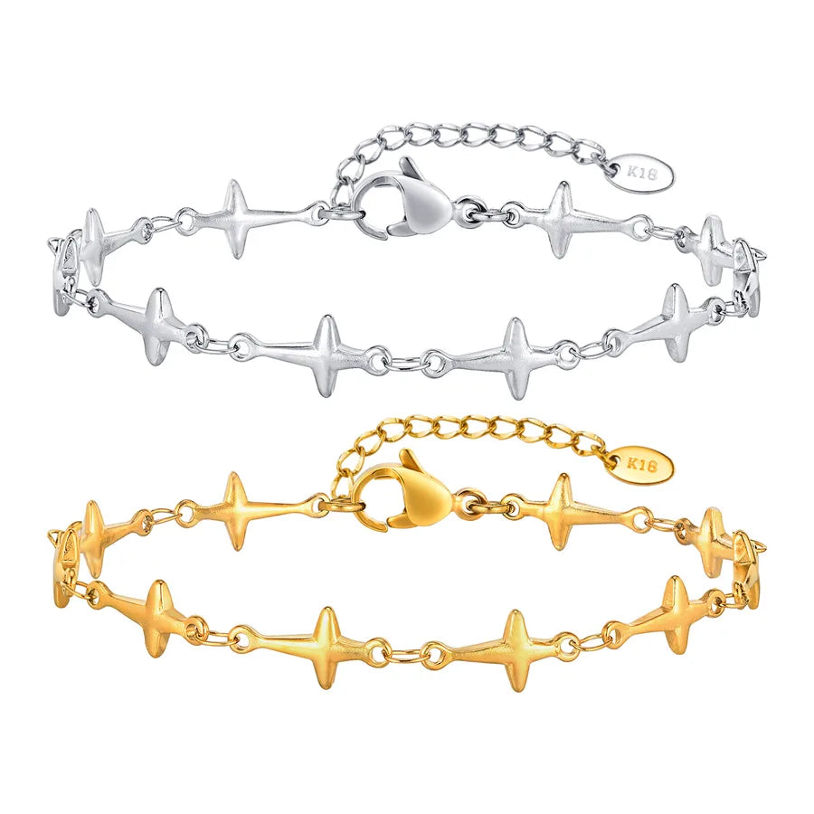 IG Style Star 201 Stainless Steel 18K Gold Plated Bracelets In Bulk