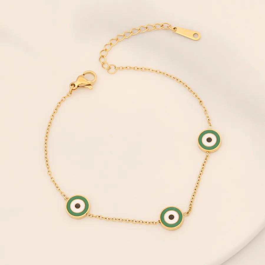 INS Style Eye Stainless Steel 18K Gold Plated Bracelets In Bulk