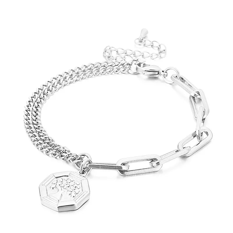 Fashion Geometric Titanium Steel 18K Gold Plated Bracelets In Bulk