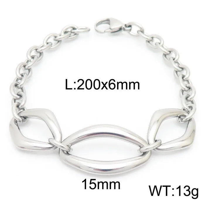 Rock Geometric Titanium Steel 18K Gold Plated Bracelets In Bulk