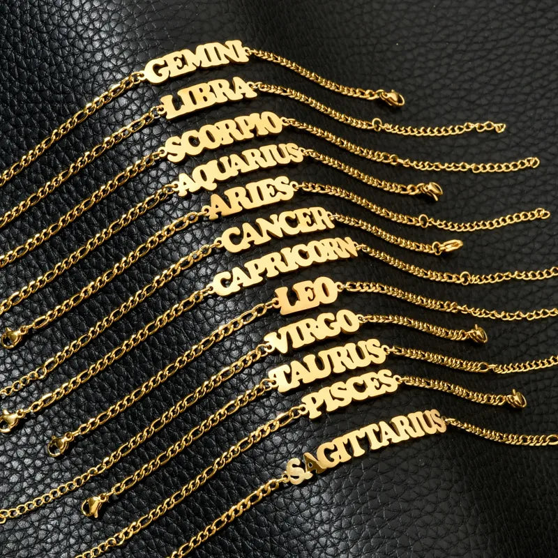 fashion letter stainless steel gold plated bracelets